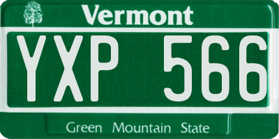 VT license plate YXP566
