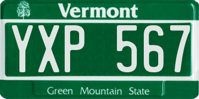 VT license plate YXP567