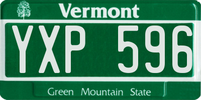 VT license plate YXP596