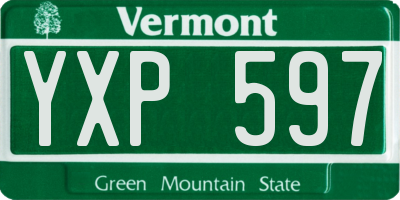 VT license plate YXP597