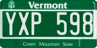 VT license plate YXP598