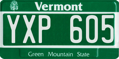 VT license plate YXP605