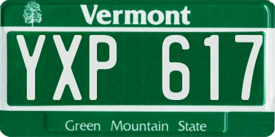 VT license plate YXP617