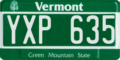 VT license plate YXP635