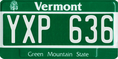 VT license plate YXP636