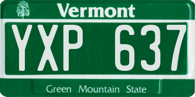 VT license plate YXP637