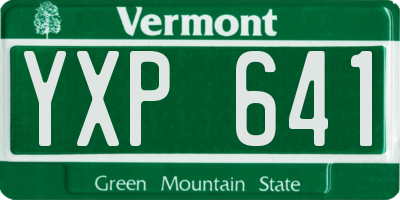 VT license plate YXP641