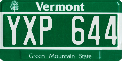 VT license plate YXP644