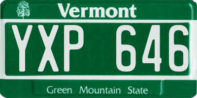 VT license plate YXP646