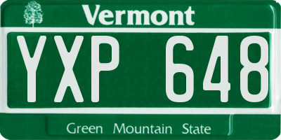 VT license plate YXP648