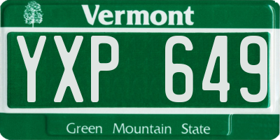 VT license plate YXP649