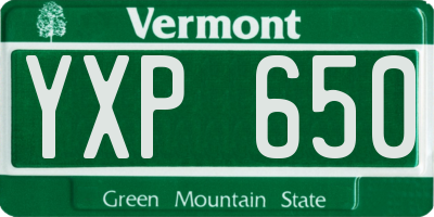 VT license plate YXP650