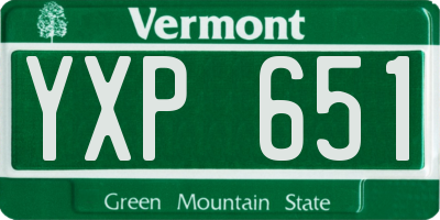 VT license plate YXP651