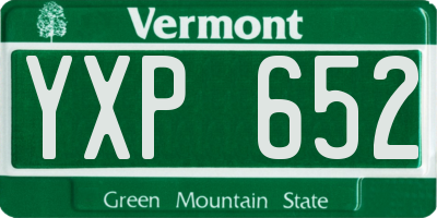 VT license plate YXP652