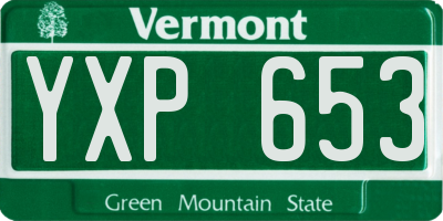 VT license plate YXP653