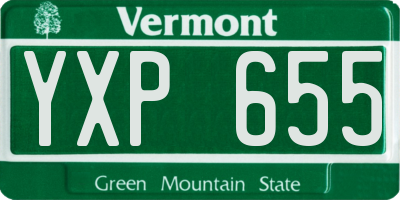 VT license plate YXP655