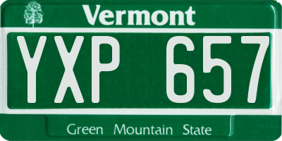 VT license plate YXP657