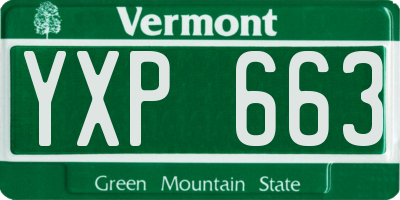 VT license plate YXP663