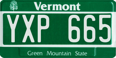 VT license plate YXP665