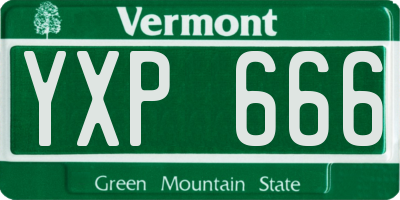 VT license plate YXP666