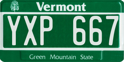 VT license plate YXP667