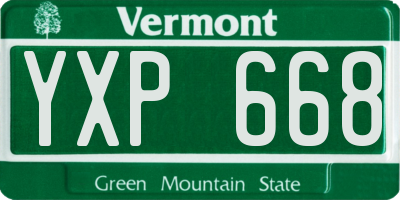 VT license plate YXP668