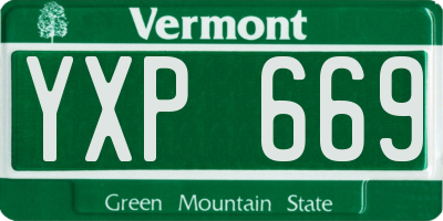 VT license plate YXP669