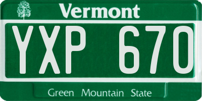 VT license plate YXP670
