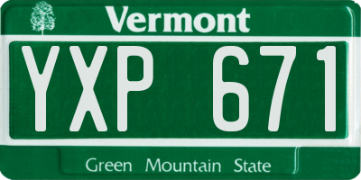 VT license plate YXP671