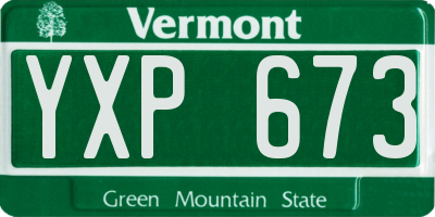 VT license plate YXP673