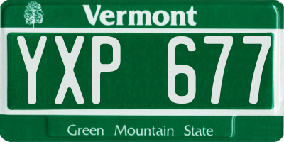 VT license plate YXP677