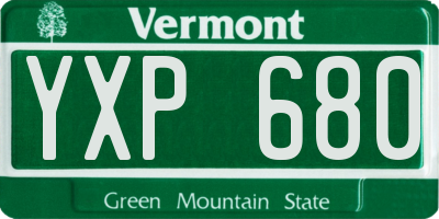 VT license plate YXP680