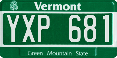 VT license plate YXP681