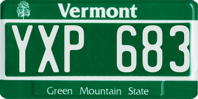 VT license plate YXP683