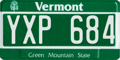 VT license plate YXP684