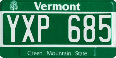 VT license plate YXP685