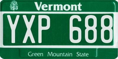 VT license plate YXP688