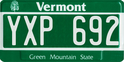 VT license plate YXP692