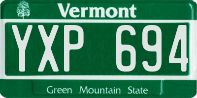 VT license plate YXP694