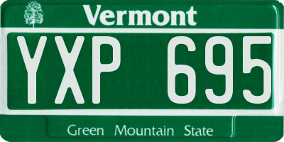 VT license plate YXP695