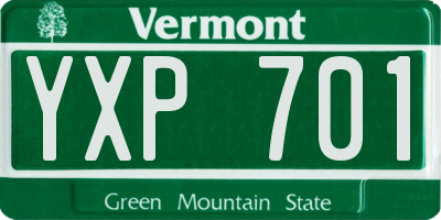 VT license plate YXP701