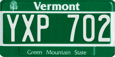 VT license plate YXP702