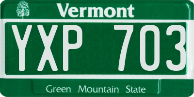 VT license plate YXP703