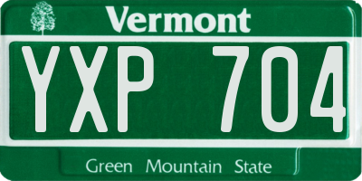 VT license plate YXP704