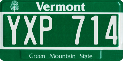 VT license plate YXP714