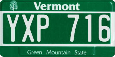 VT license plate YXP716