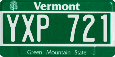 VT license plate YXP721