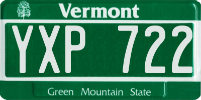 VT license plate YXP722