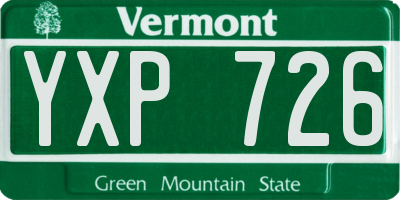 VT license plate YXP726