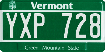 VT license plate YXP728